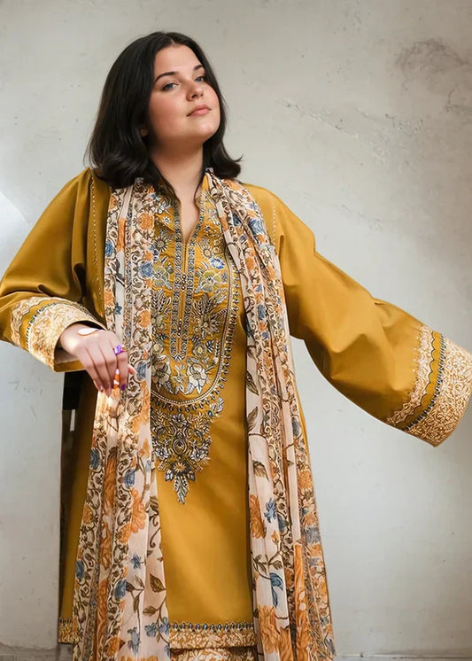 LAAM-3PC DHANAK HEAVY EMBROIDERED SUIT GUL14