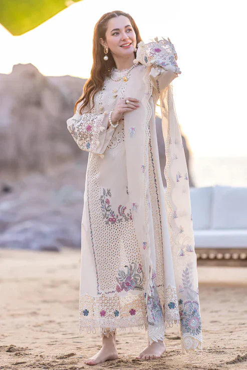 QALAMQAR- 3PC CHIKENKARI DHANAK EMBROIDERED SUIT GUL29