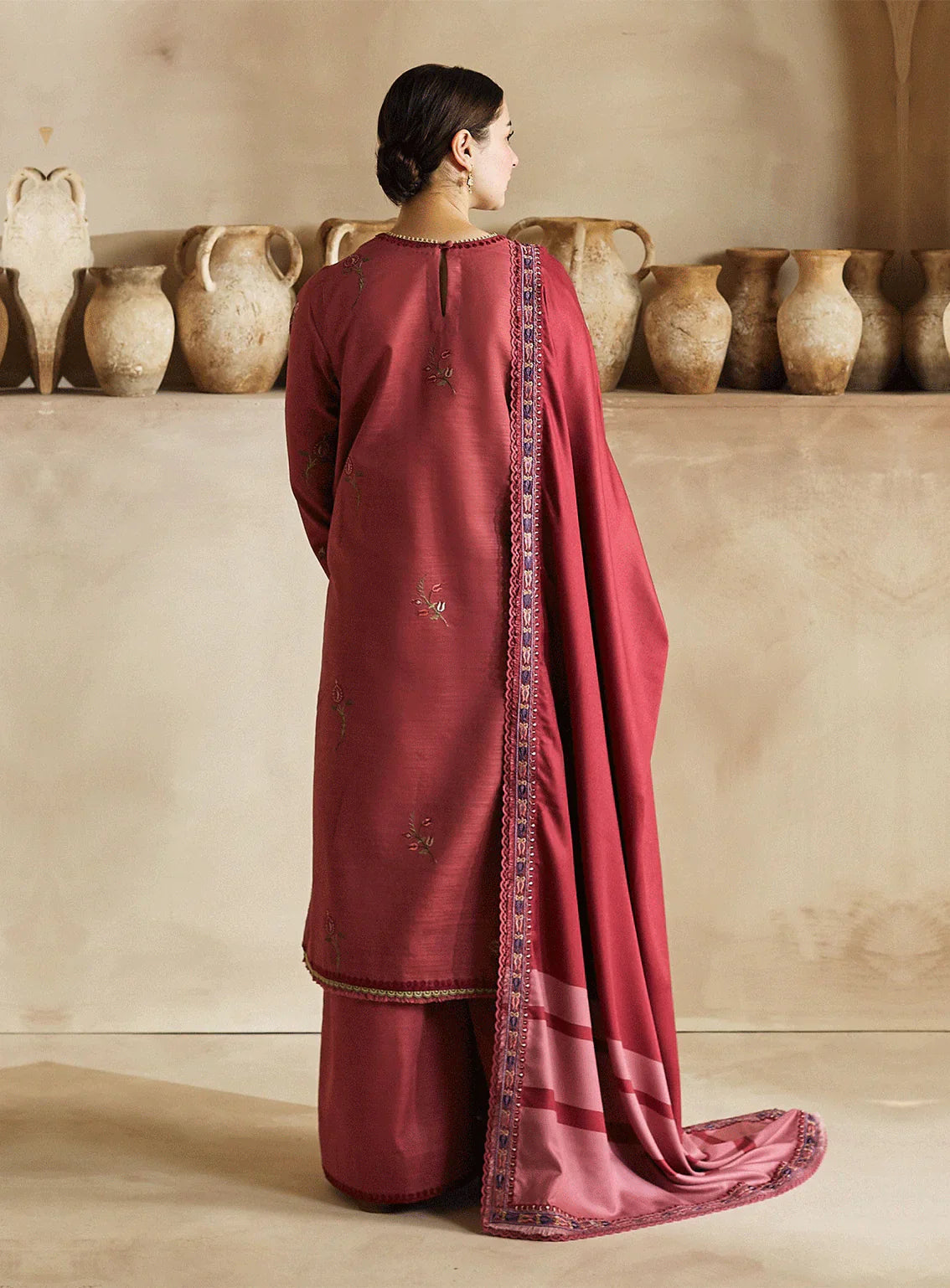 ZARA SHAHJAHAN-3PC DHANAK HEAVY EMBROIDERED SUIT GUL15