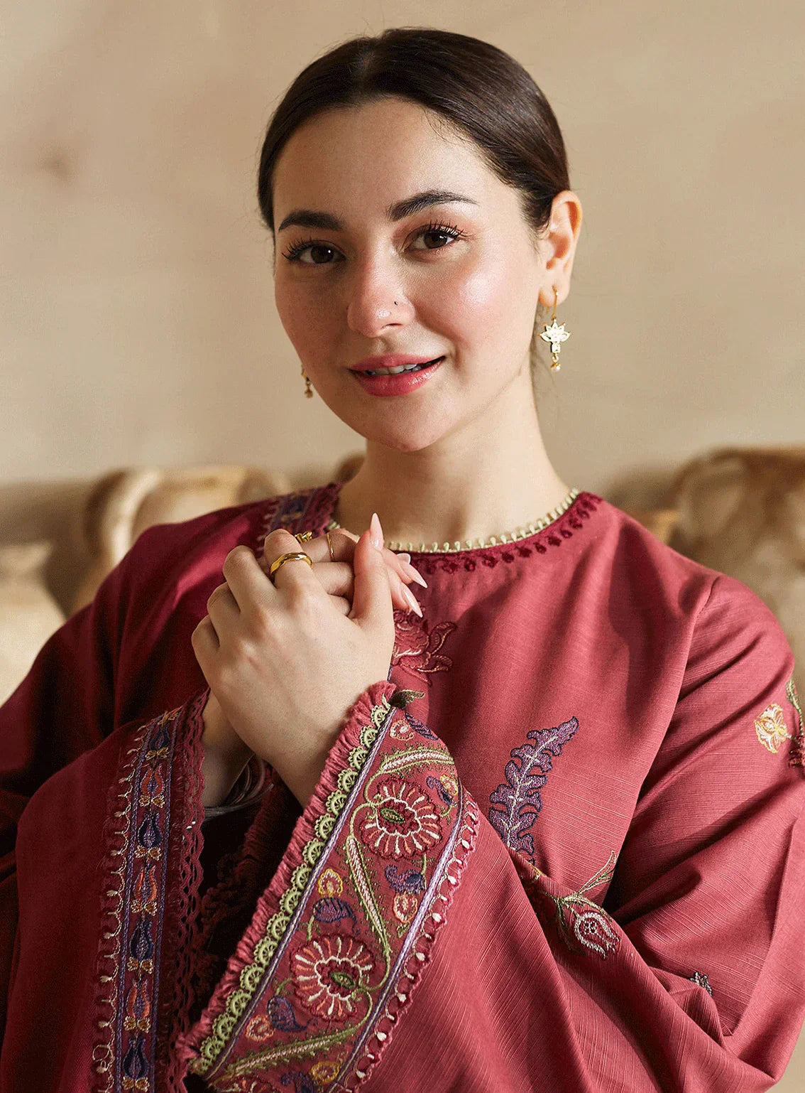 ZARA SHAHJAHAN-3PC DHANAK HEAVY EMBROIDERED SUIT GUL15