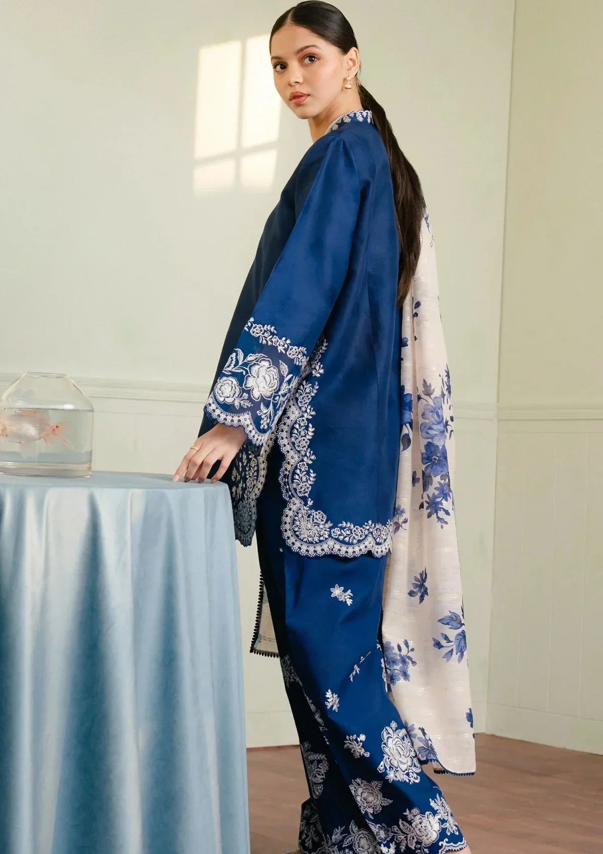 JAZMIN-3PC DHANAK EMBROIDERED SUIT GUL18