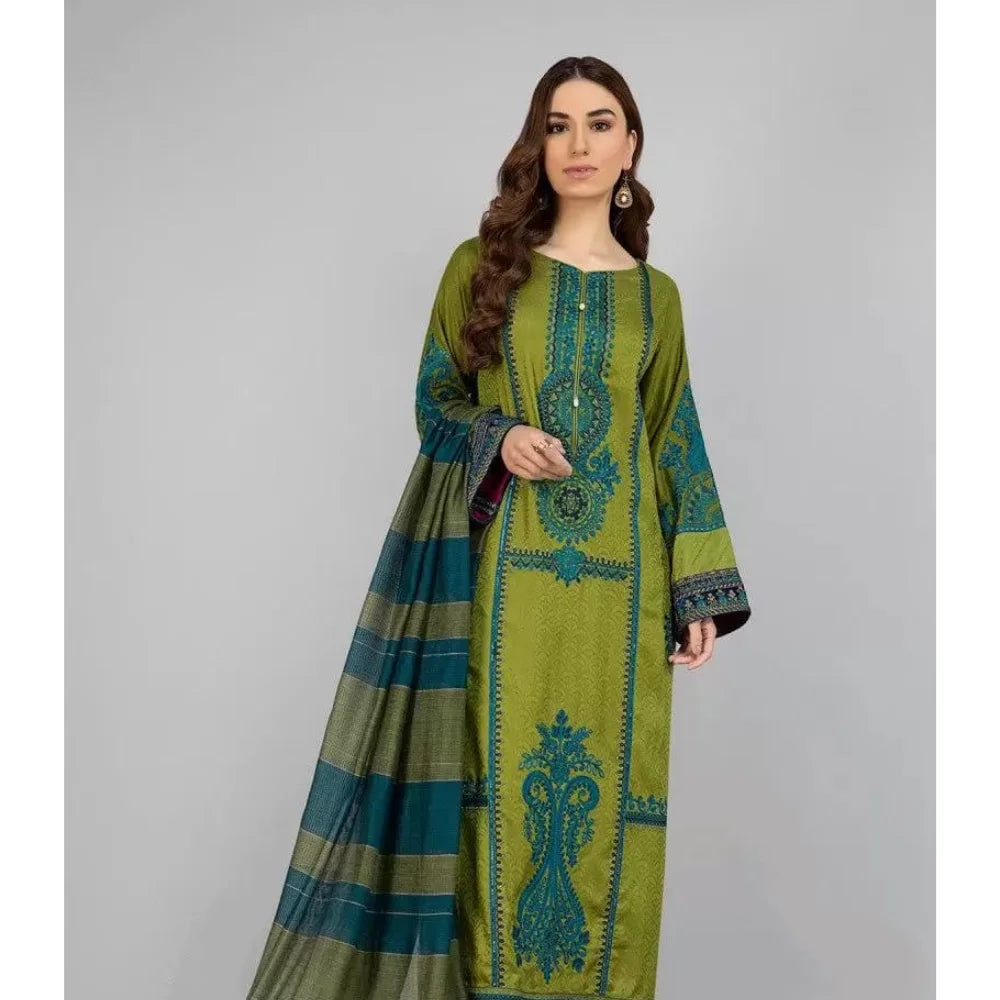 MARIA B-3PC DHANAK EMBROIDERED SUIT-GUL39