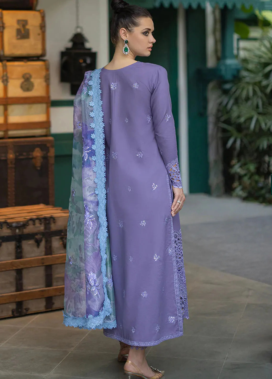 MOHAGNI-3PC DHANAK EMBROIDERED SUIT GUL22