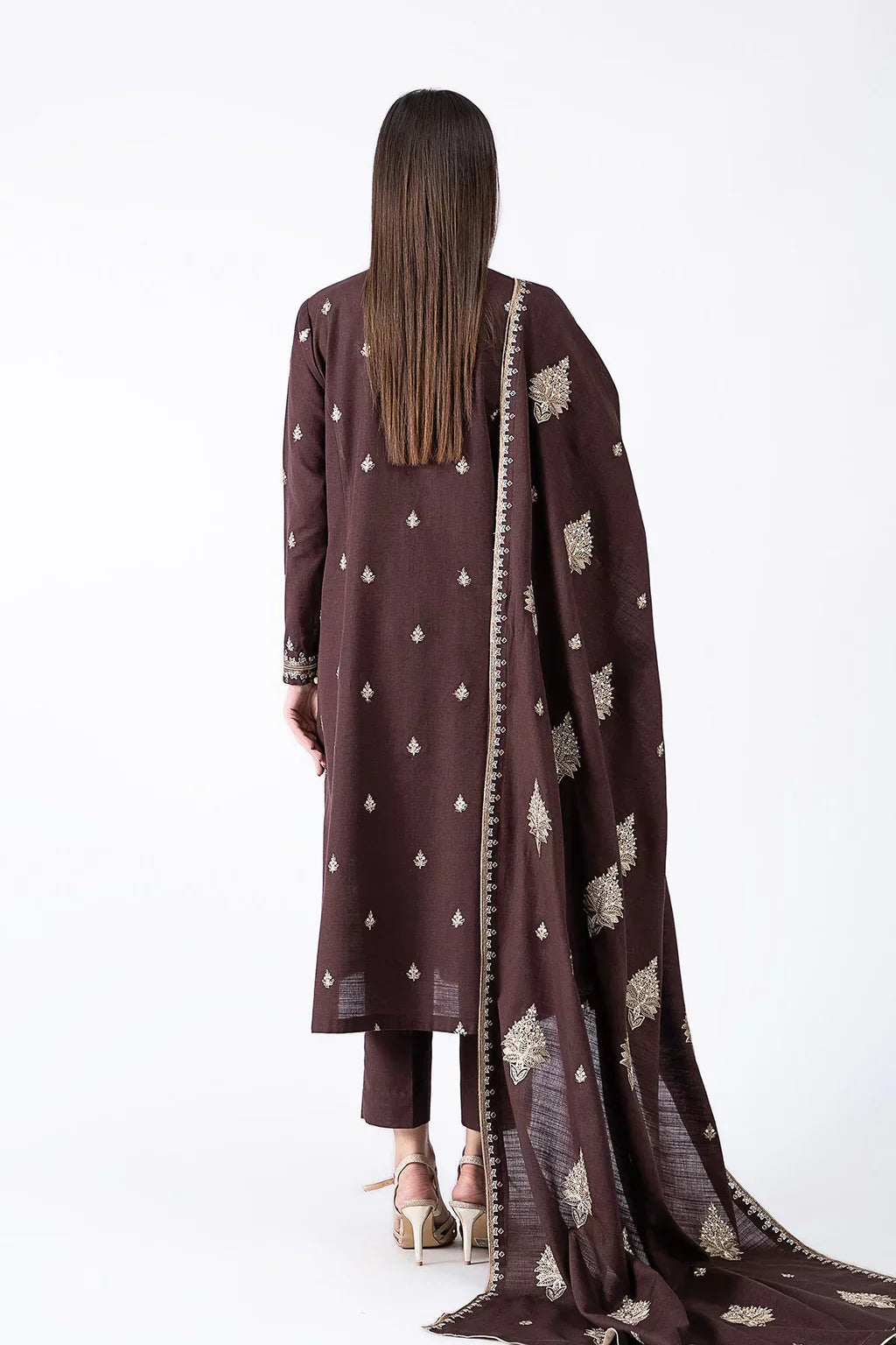 KAYSERIA-3PC DHANAK EMBROIDERED GUL51