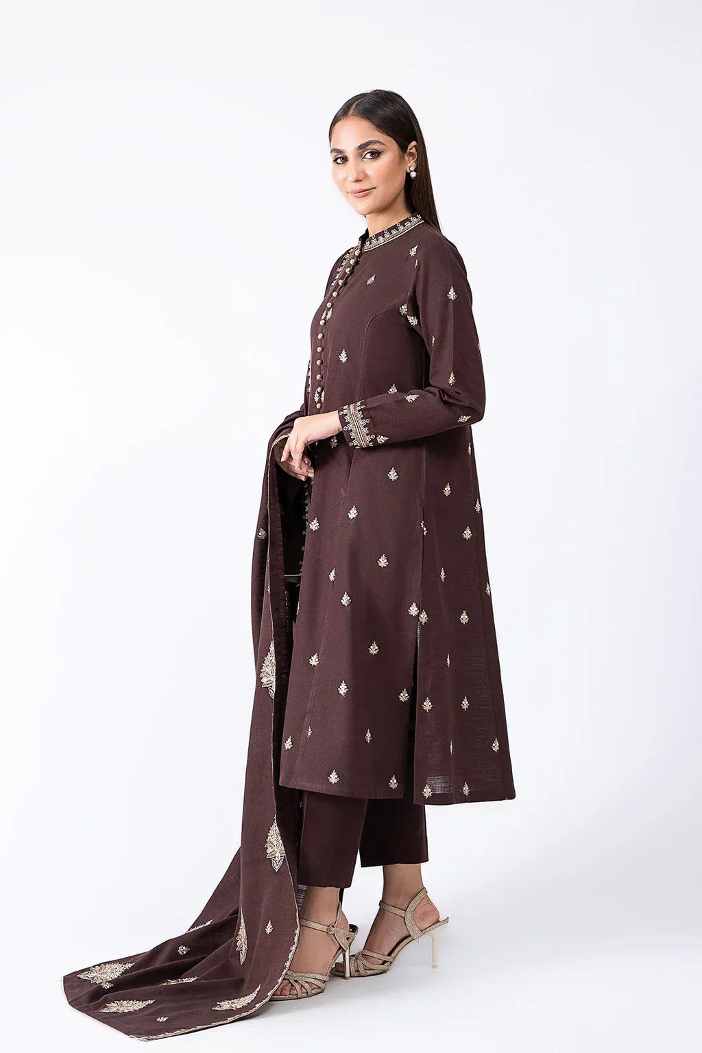 KAYSERIA-3PC DHANAK EMBROIDERED GUL51