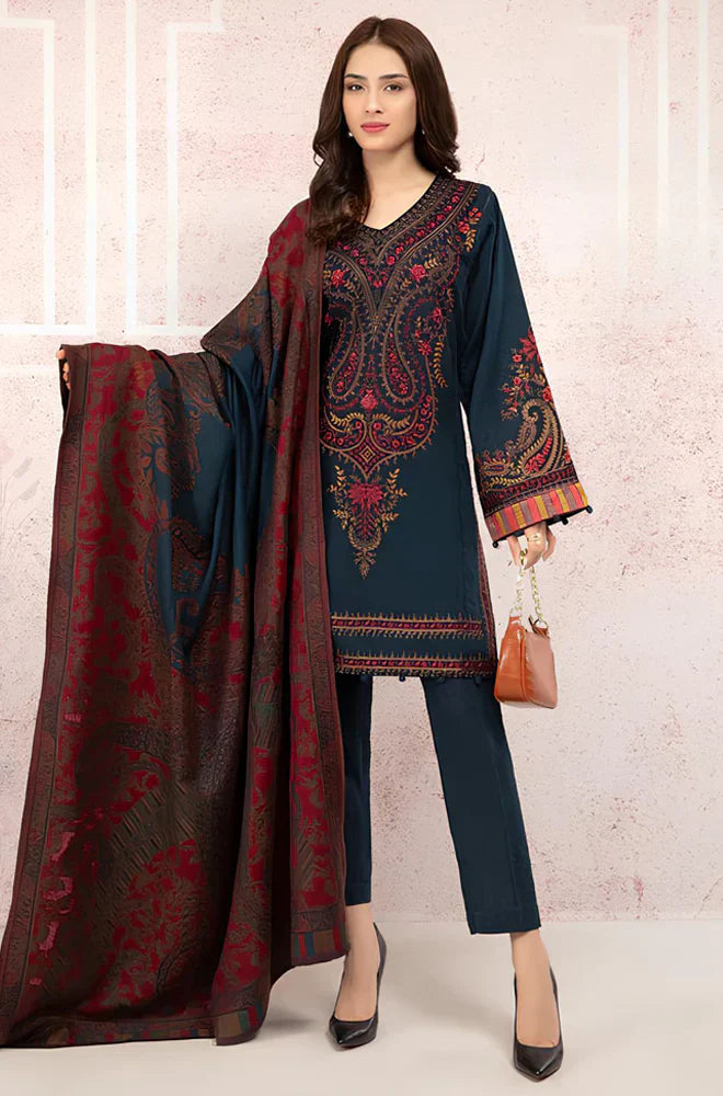 JAZMIN-3PC DHANAK EMBROIDERED SUIT GUL20