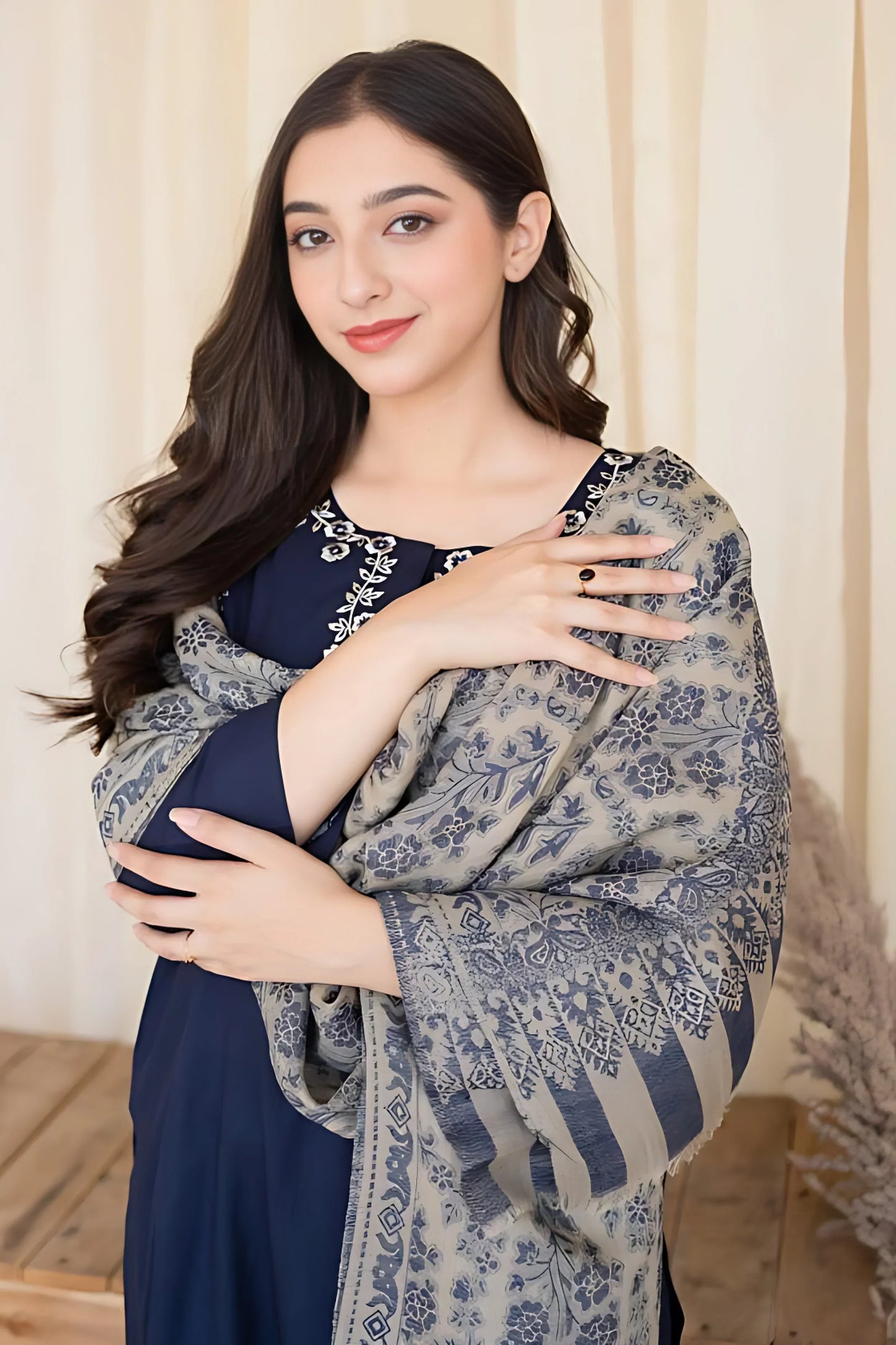 AISLING-3PC DHANAK EMBROIDERED SUIT GUL47