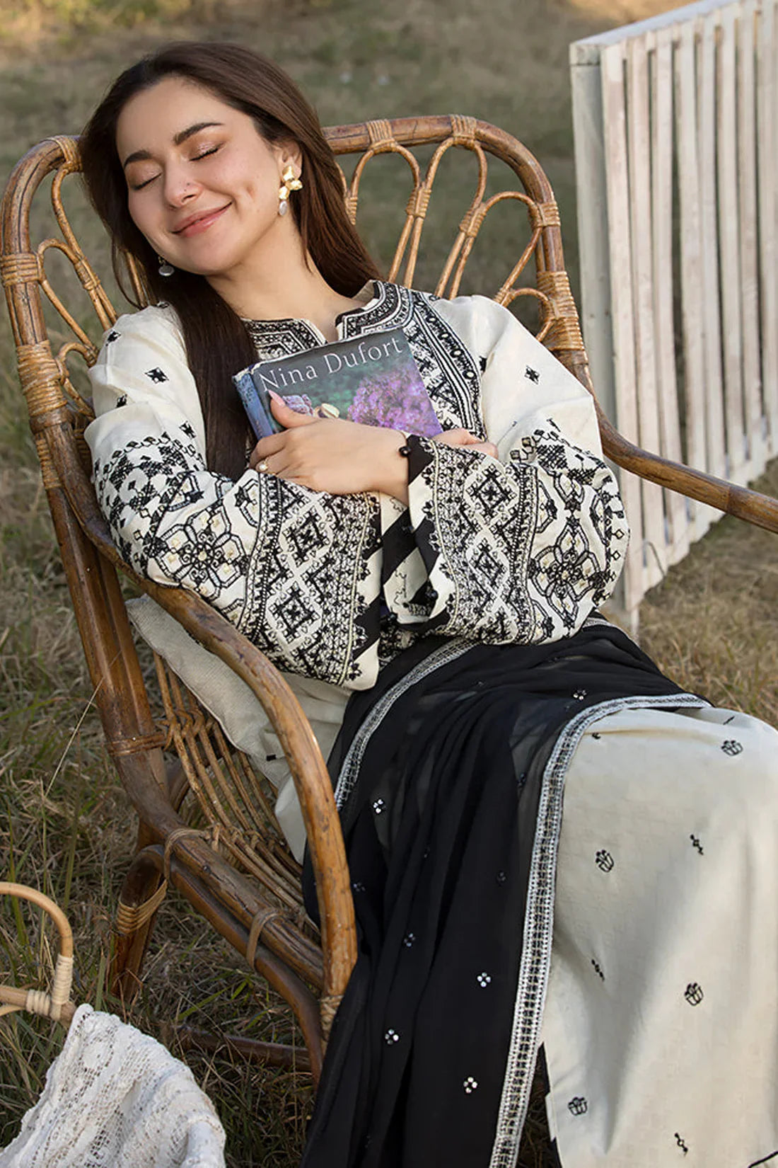 ALLYS-3PC DHANAK EMBROIDERED SUIT GUL08