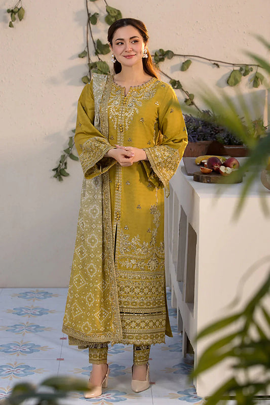 JADE-3PC DHANAK HEAVY EMBROIDERED SUIT GUL11
