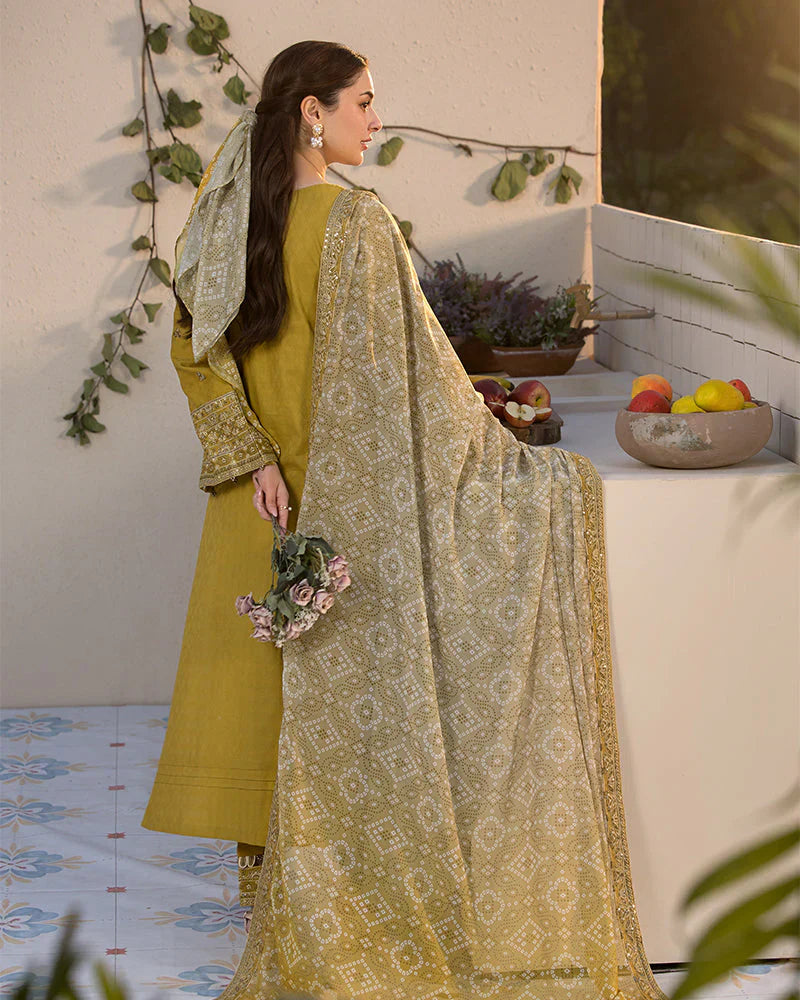 JADE-3PC DHANAK HEAVY EMBROIDERED SUIT GUL11