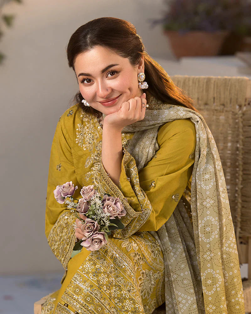 JADE-3PC DHANAK HEAVY EMBROIDERED SUIT GUL11