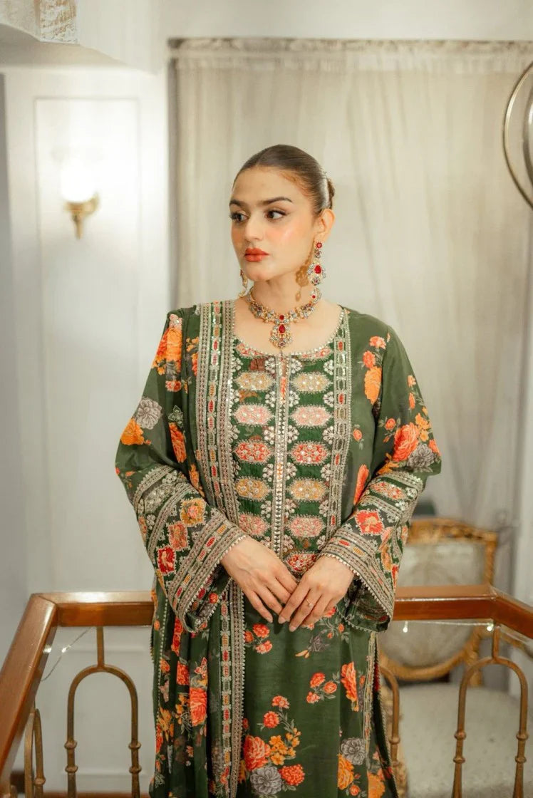 ANEELAS-SHAMOZ 3PC SOFT DIGITAL PRINTED SUIT GUL34