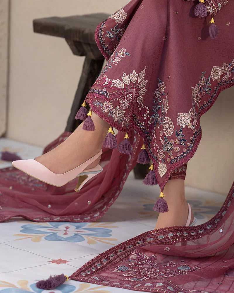 JADE-3PC DHANAK SEQUENCE EMBROIDERED SUIT GUL13